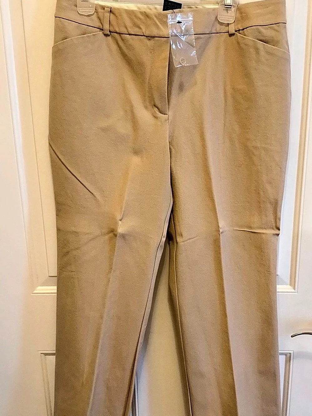 George Stretch Straight Leg Tan Trousers Size 16 NWT